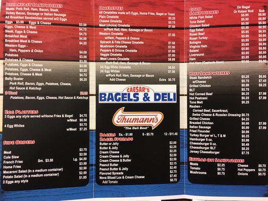 Caesar’s Bagels & Deli menu 1